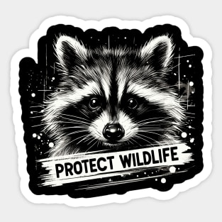 Protect Wildlife Racoon Sticker